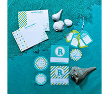 Personalized Printable Stationery and Gift Packaging - Seaside Collection